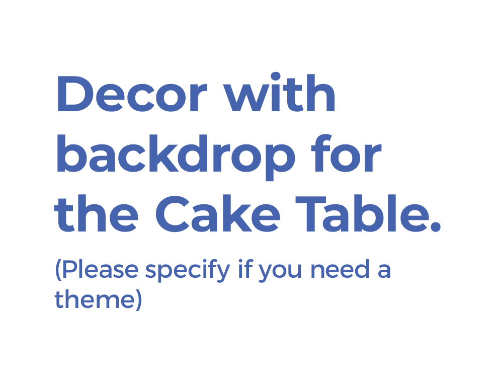 Cake table backdrop decoration